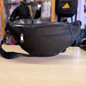 Riñonera negra lisa doble bolsillo